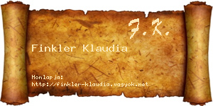 Finkler Klaudia névjegykártya